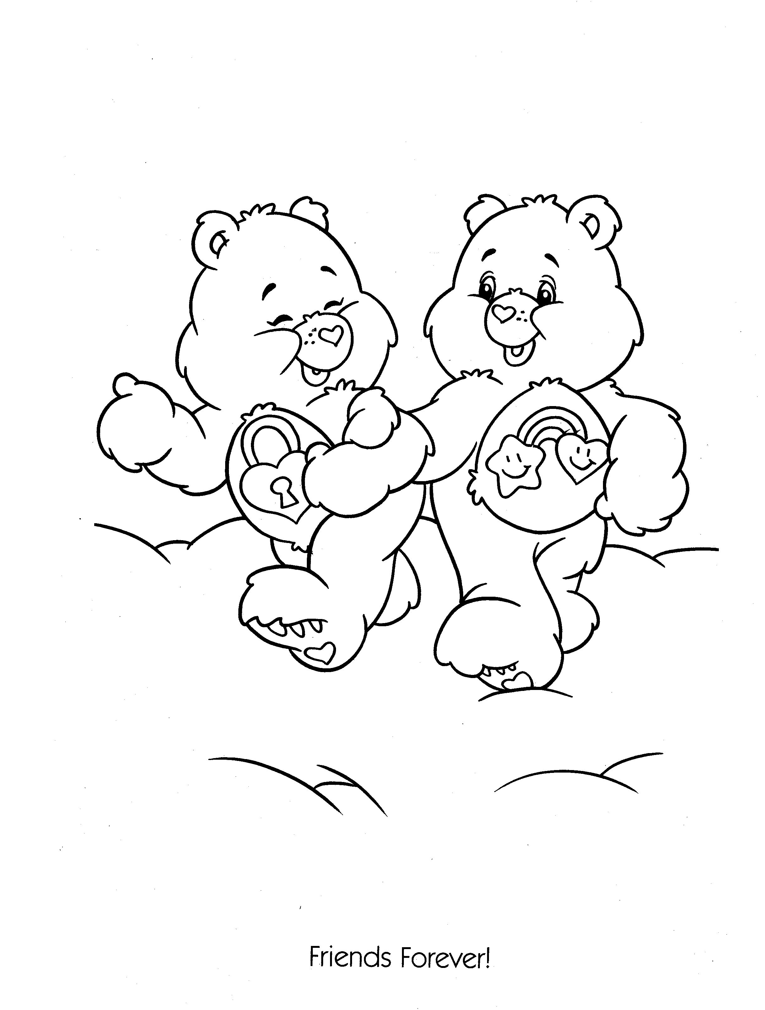 Два медвежонка раскраска